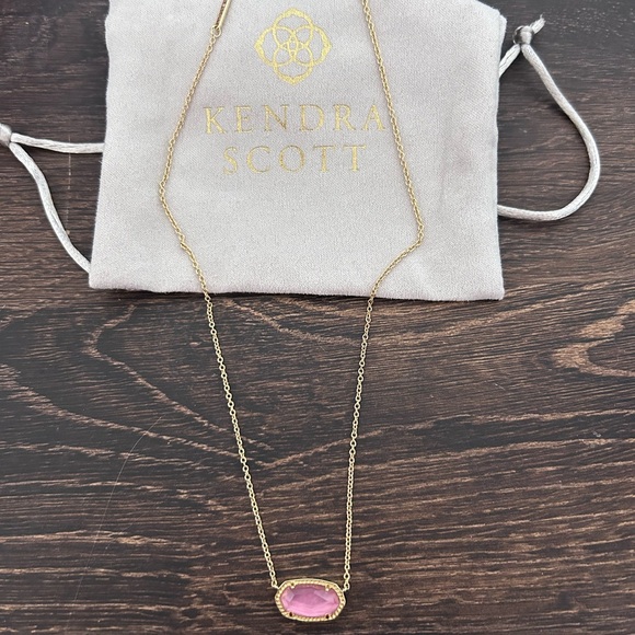 Kendra Scott Jewelry - Kendra Scott Gold Necklace with Pink Faceted Pendant